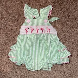 Baby girl smocked summer bubble
